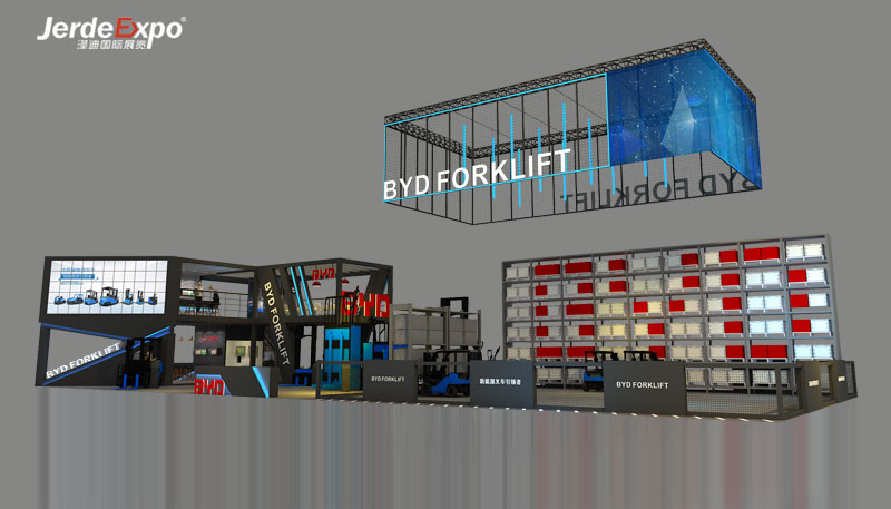 比亞迪叉車展會設(shè)計(jì)布置效果 
