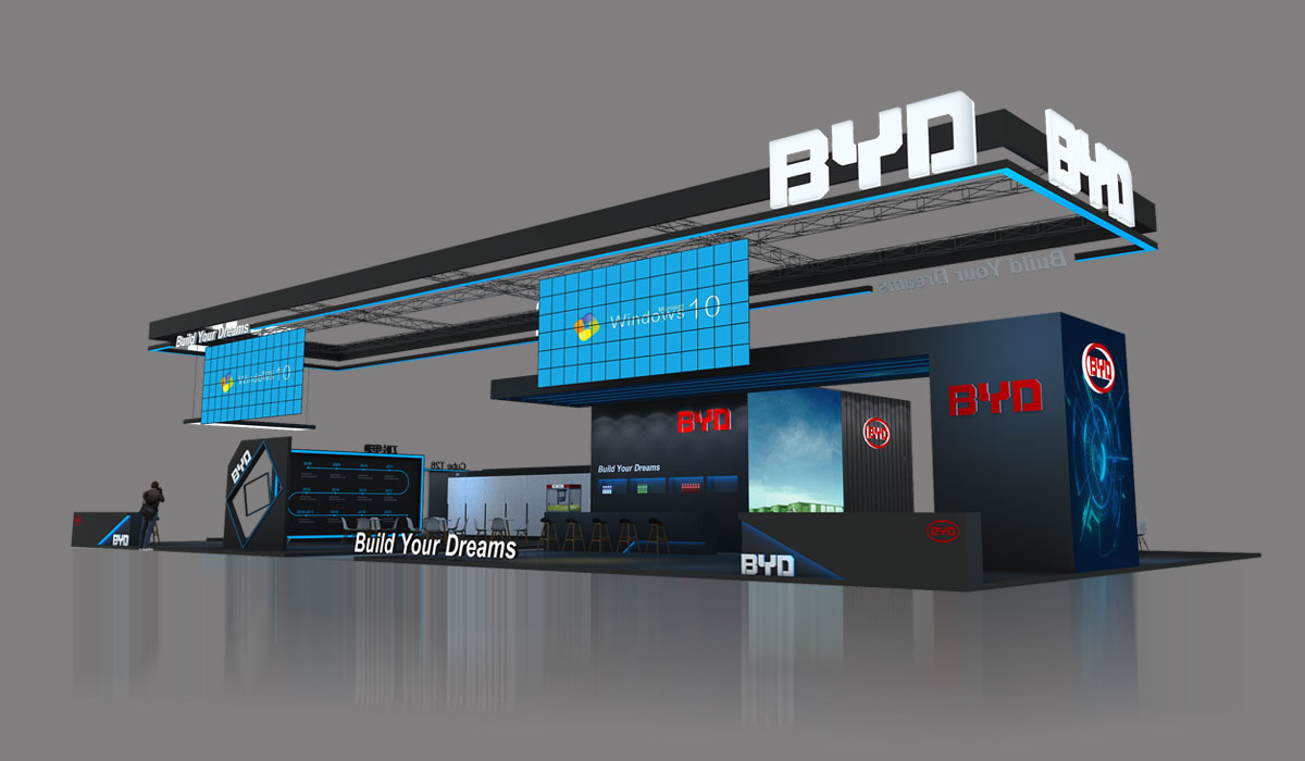 上海光伏500㎡展會(huì)展臺設(shè)計(jì)效果圖